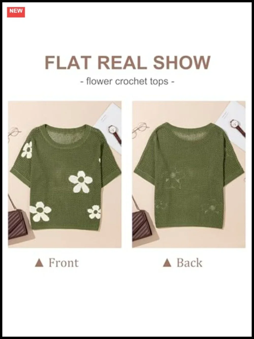 Crochet Hollow Out Knit Pullover Sweater Short Sleeve Acrylic